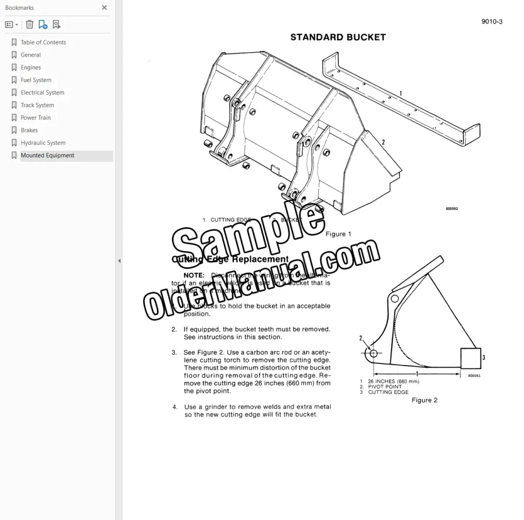 Case 350B dozer service repair manual sample page