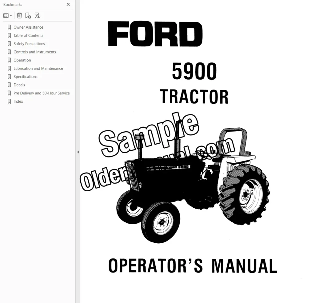 Ford 5900 owner operator manual cover page