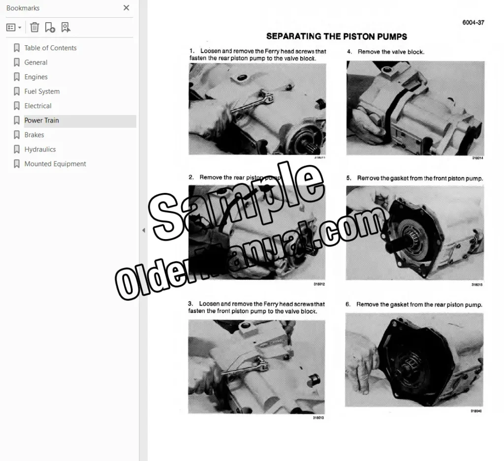 Case 1845B service repair manual sample page