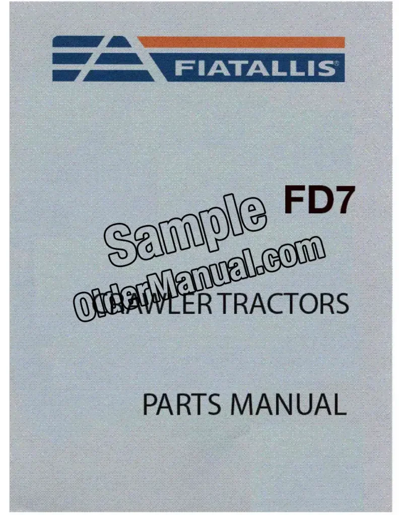 Fiatallis FD7 crawler parts catalog cover page
