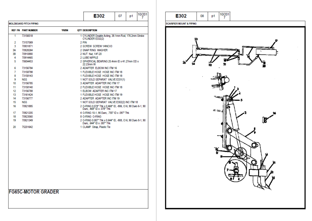 Fiatallis FG65C parts manual PDF sample page